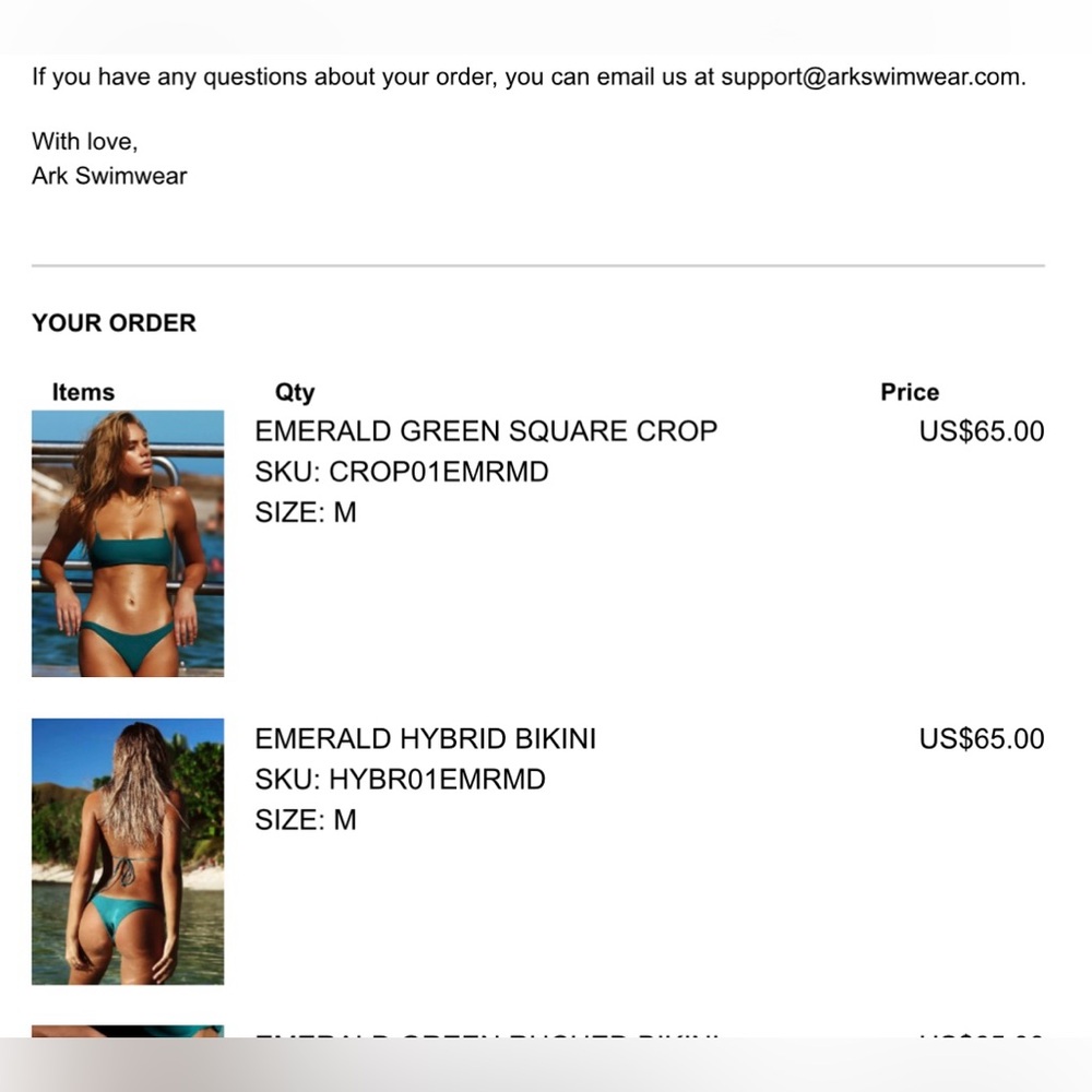 ARK Swimwear Emerald Green Bikini - Picture 6 of 6